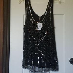Vanity black sparkly top